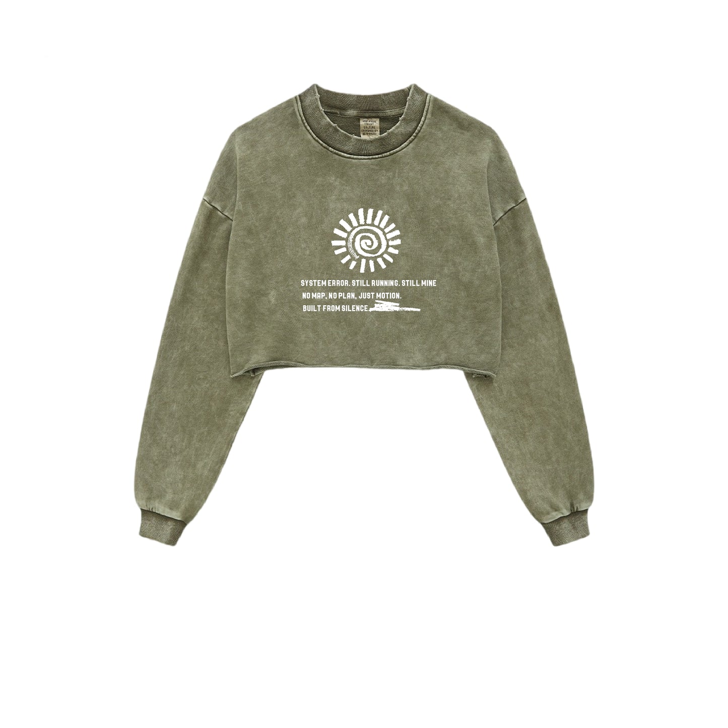 CGD51122402-171-TD 潮款秋冬水洗短款圓領散邊長袖T恤(5色)