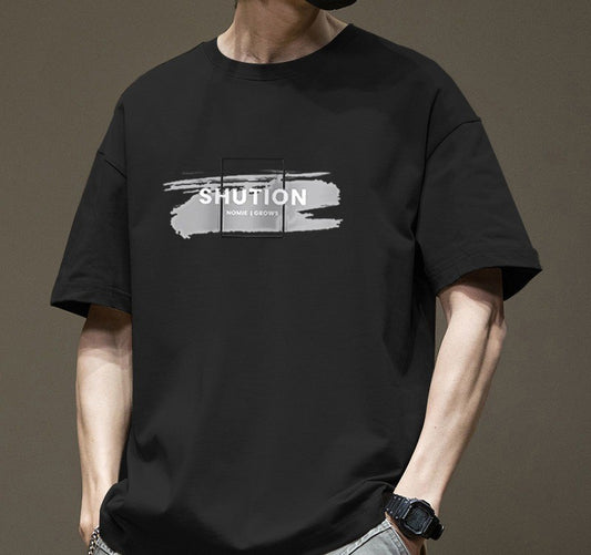 CBE599-96B 純棉200克國潮T恤短袖寬鬆上衣字母印花(6色)