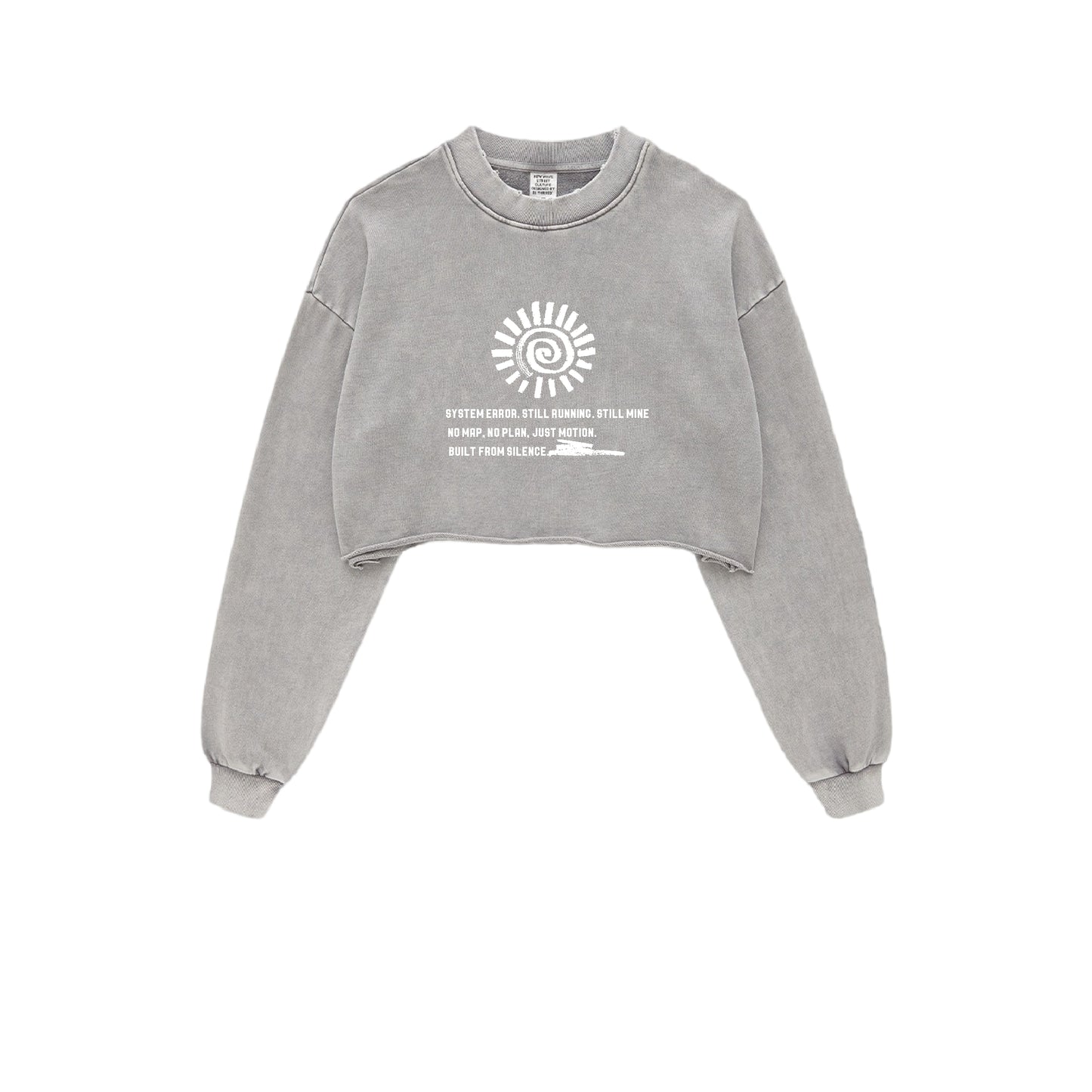 CGD51122402-171-TD 潮款秋冬水洗短款圓領散邊長袖T恤(5色)