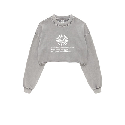 CGD51122402-171-TD 潮款秋冬水洗短款圓領散邊長袖T恤(5色)