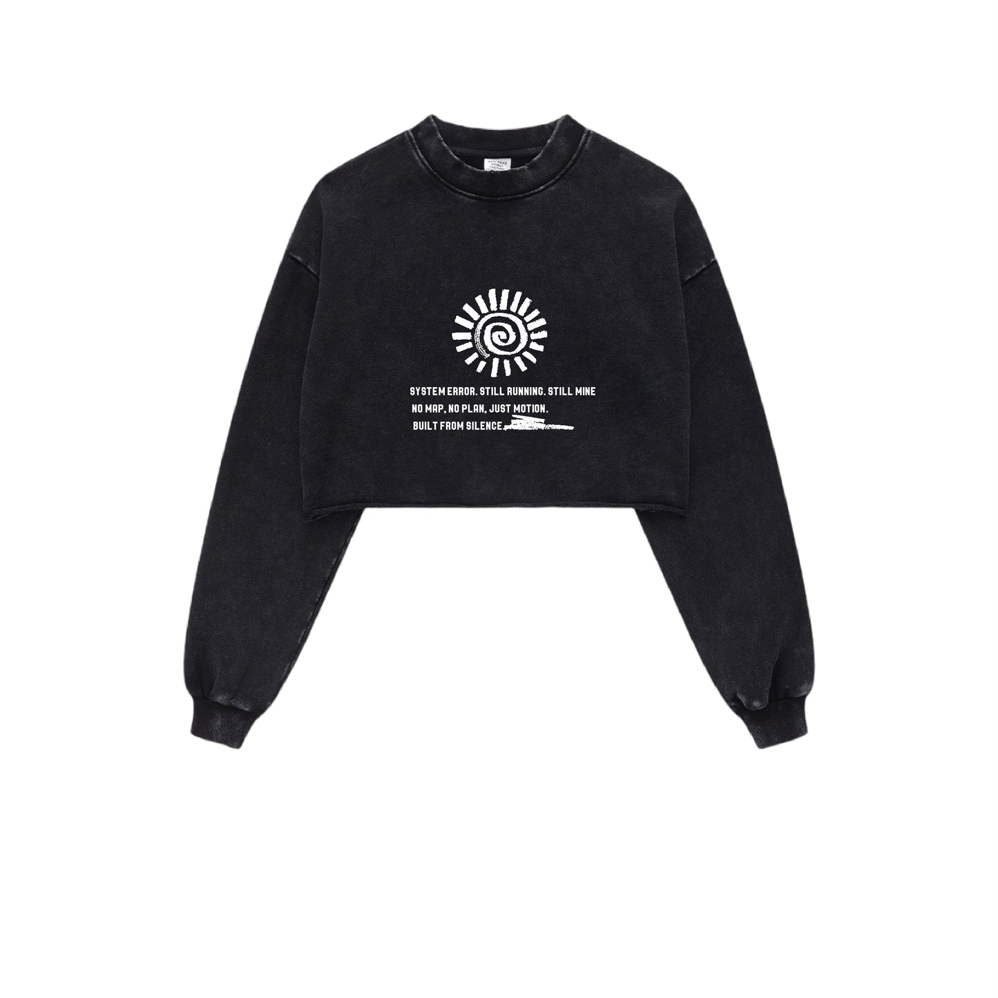 CGD51122402-171-TD 潮款秋冬水洗短款圓領散邊長袖T恤(5色)