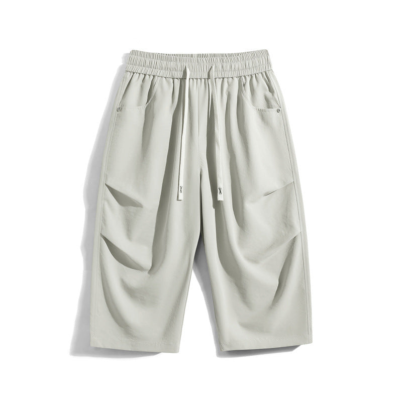 CBS2535-124B 夏季寬鬆冰絲凉感薄款休閒褲七分褲(4色)