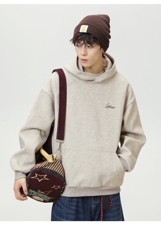 CBDMW3954-8H 毛呢連帽秋季款分割結構撞色刺繡連帽上衣(3色)