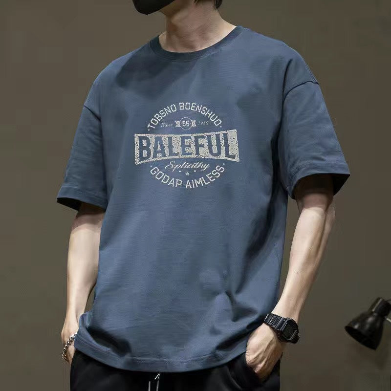 CBE0658-96B 短袖T恤夏季潮牌印花美式短袖純棉200克T恤寬鬆(6色)