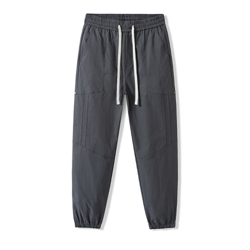 CBA7005-124B 春秋季鉚釘分割拼接束腳褲寬鬆薄款休閒褲(3色)