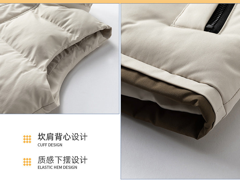 CBEMT2592-124B 秋冬加厚保暖立領拼色戶外無袖坎肩背心(2色)