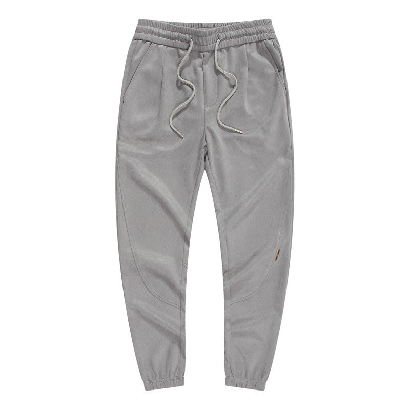 CBA93212-72B 春季280g仿麂皮絨復古束腳褲(3色)