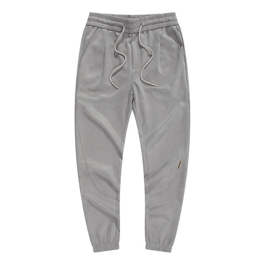 CBA93212-72B 春季280g仿麂皮絨復古束腳褲(3色)