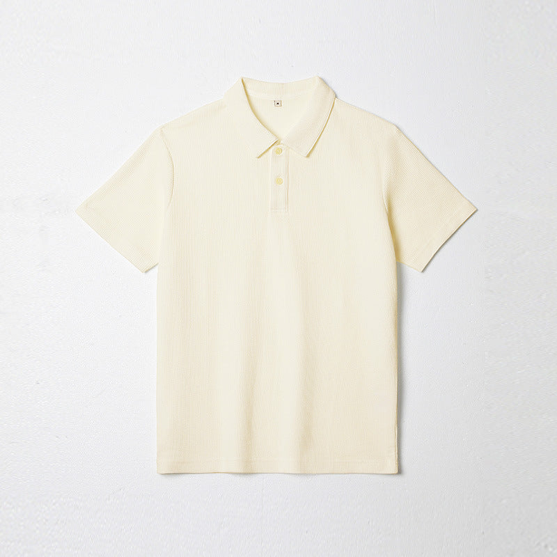CBEB23698-124B 高級感華夫格短袖POLO衫寬鬆春夏舒適T恤(7色)