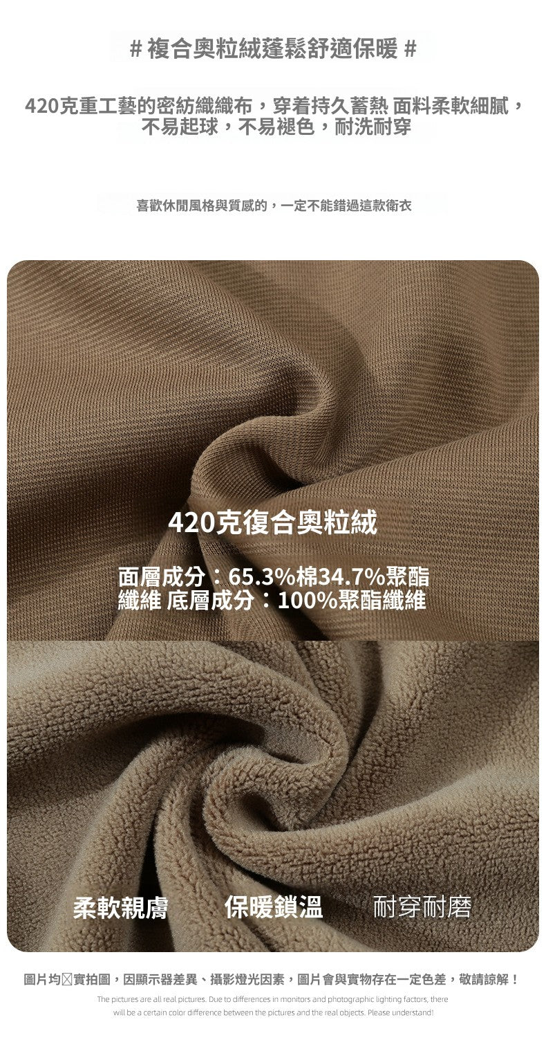 CBDdj55682-124B 拼接三角420G連帽春秋季寬鬆加絨帽衫(5色)