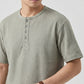 CBE33115-124B 休閒200g克首爾斜紋棉半開襟亨利領短袖T恤(3色)