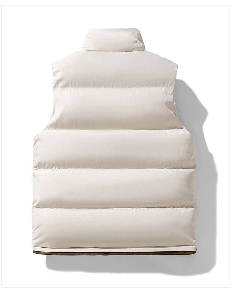 CBEMT2592-124B 秋冬加厚保暖立領拼色戶外無袖坎肩背心(2色)