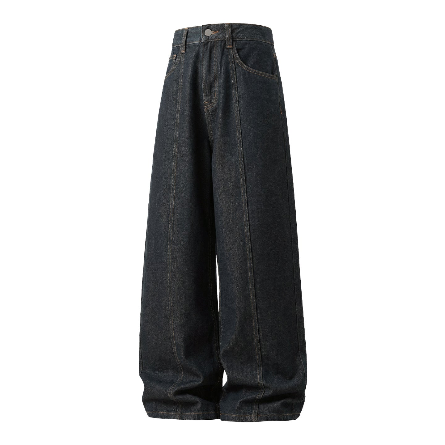 CBAON2636-8H 春季款撞色明線分割直筒寬鬆休閒長褲