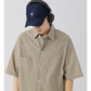 CBEK1712-8H 復古純色口袋短袖寬鬆工裝襯衫(3色)