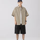 CBEK1712-8H 復古純色口袋短袖寬鬆工裝襯衫(3色)