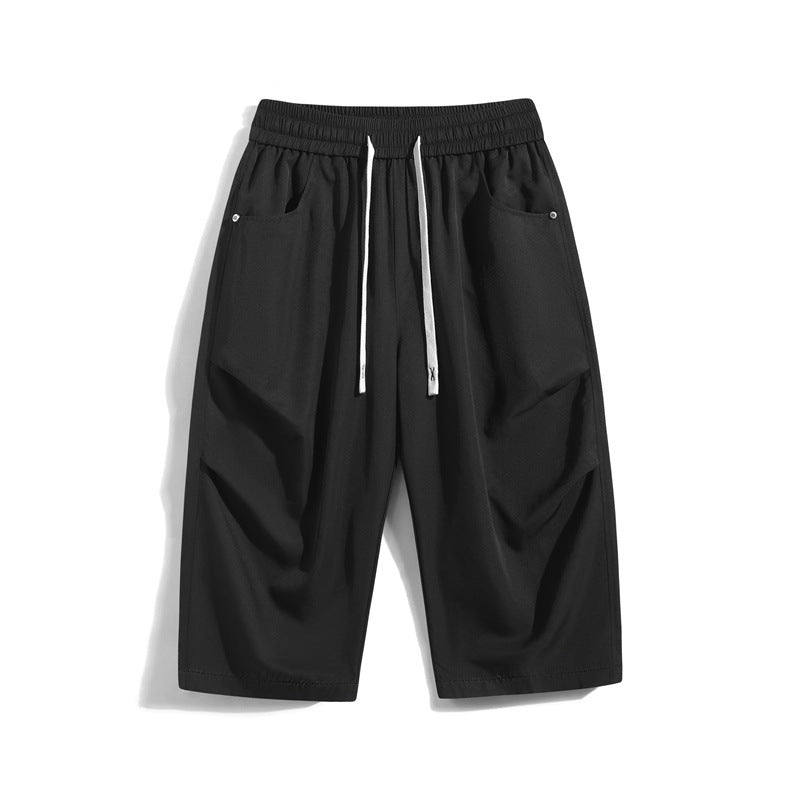 CBS2535-124B 夏季寬鬆冰絲凉感薄款休閒褲七分褲(4色)