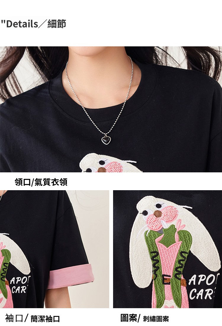 📺︎︎ CGE8054-17B 夏季卡通兔子短袖T恤