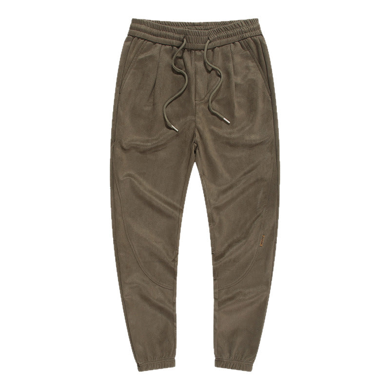 CBA93212-72B 春季280g仿麂皮絨復古束腳褲(3色)