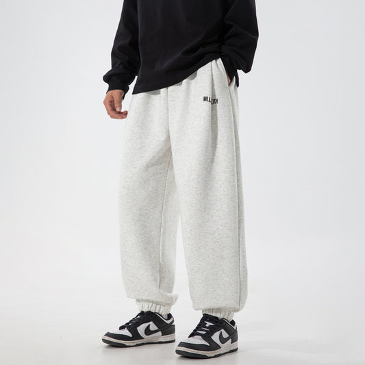 CBAMK2464-8H 束脚秋冬寬鬆字母印花休閒褲(2色)