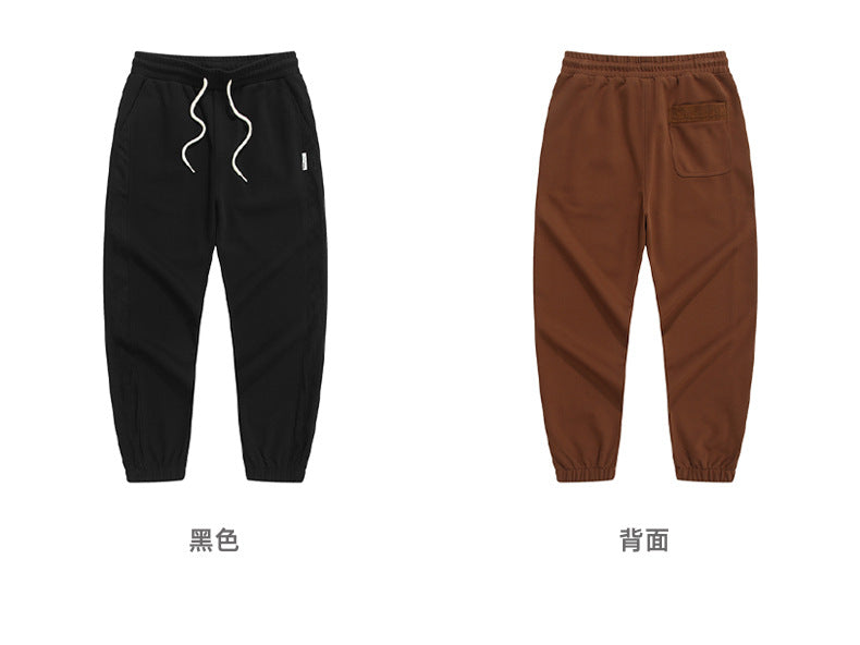 CBA93263-124B 空氣層易打理寬鬆條紋拼接束脚長褲(5色)