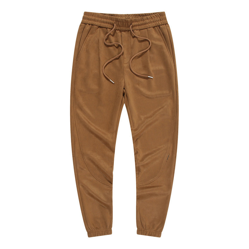 CBA93212-72B 春季280g仿麂皮絨復古束腳褲(3色)