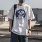 CBE341-96B 純棉200克夏季新款時尚簡約韓系百搭印花寬鬆圓領T恤(5色)