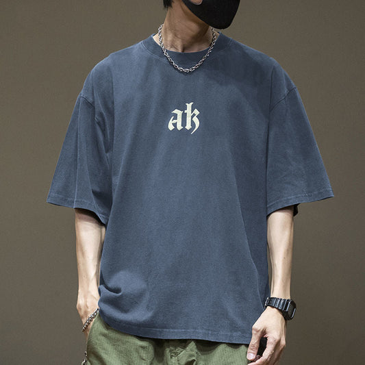 CBE002-96B 純棉200克T恤短袖T恤港風嘻哈印花痞帥寬鬆(5色)
