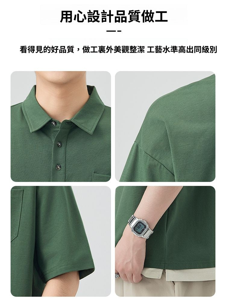 CBEKD6138-65B 夏季短袖POLO衫寬鬆休閒百搭翻領T恤