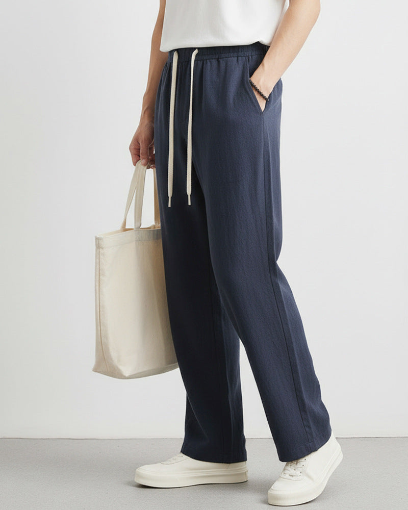 CBA93279-124B 春秋季垂感棉麻長褲直筒寬鬆褲(4色)