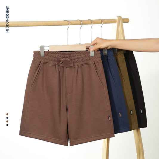 CBS93221-124B 珠地針織日系復古基礎寬鬆運動五分簡約休閒(4色)