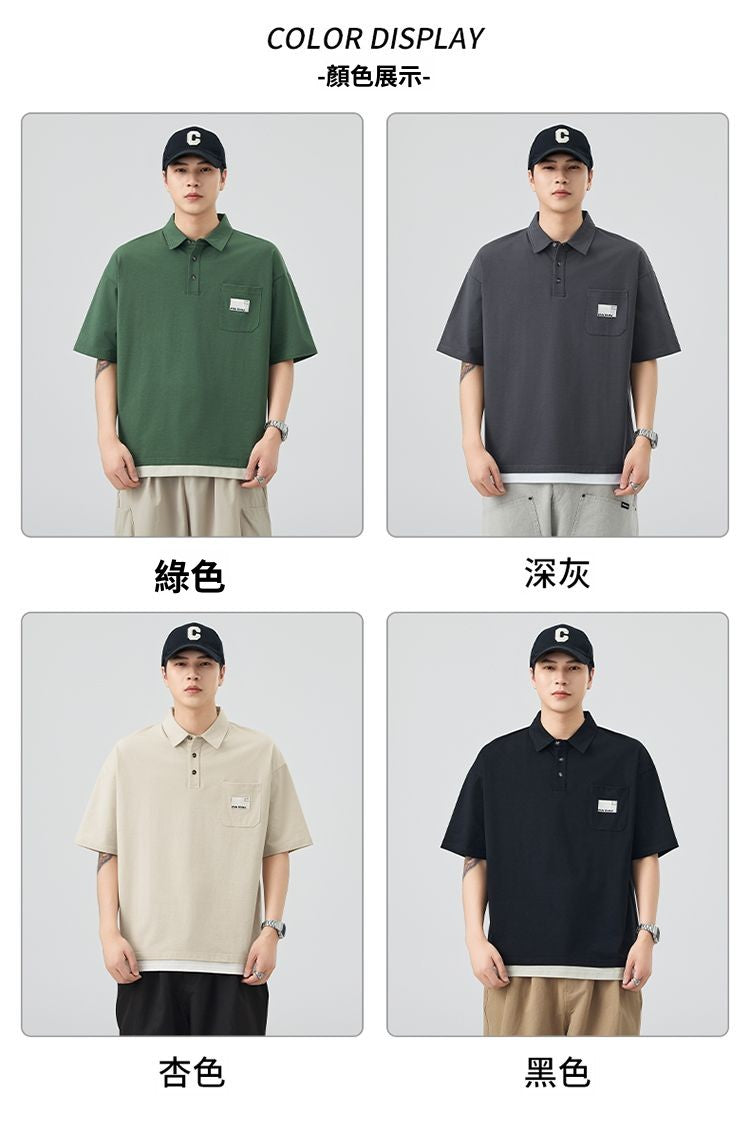 CBEKD6138-65B 夏季短袖POLO衫寬鬆休閒百搭翻領T恤