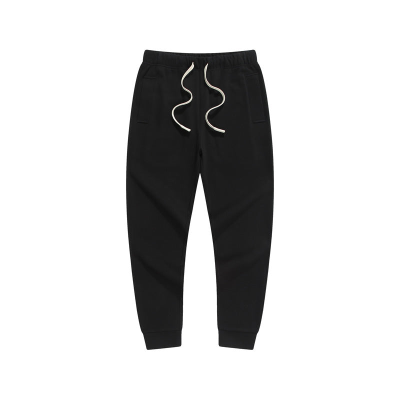 CBA93223-124B 秋季300g斜紋日系長褲錐型寬鬆純色針織束腳褲(5色)