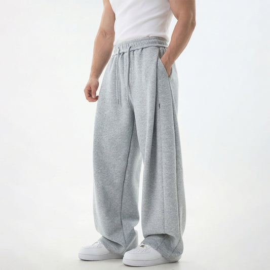 CBAOK2554-8H 春季分割拼接垂感寬鬆衛褲微收脚長褲(2色)