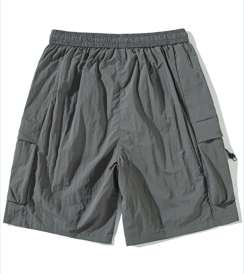 CBS2335-124B 立體口袋工裝速乾夏季寬鬆運動休閒垂感五分褲(3色)