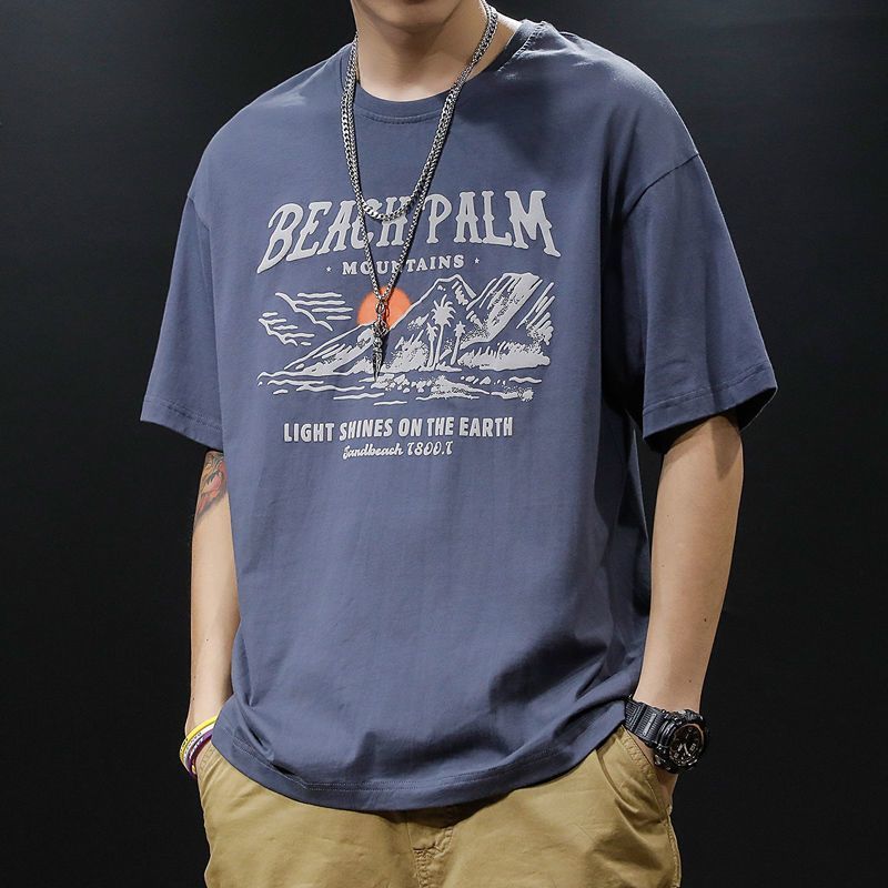 CBE524-96B 純棉200克美式潮流夏季寬鬆潮牌短袖T恤(5色)
