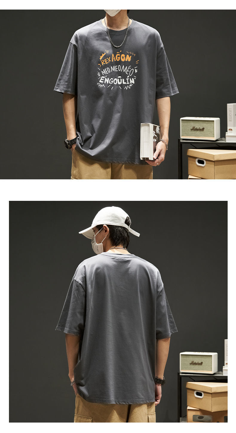 CBE309-96B 純棉200克夏季短袖寬鬆T恤圓領半截袖(5色)