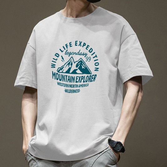 CBE0116-96B 夏季純棉200克美式短袖T恤半袖寬鬆潮流復古(6色)
