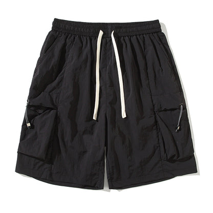 CBS2335-124B 立體口袋工裝速乾夏季寬鬆運動休閒垂感五分褲(3色)