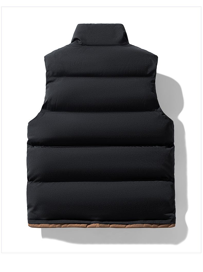 CBEMT2592-124B 秋冬加厚保暖立領拼色戶外無袖坎肩背心(2色)