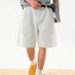 CBSON2607-8H 夏款分割打褶寬鬆復古水洗牛仔短褲(3色)