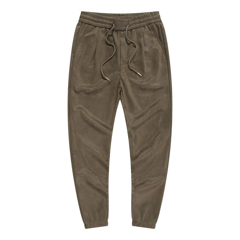 CBA93212-72B 春季280g仿麂皮絨復古束腳褲(3色)