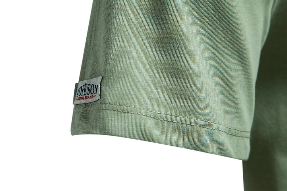 CBETS2007-4H 春夏歐碼刺繡修身型短袖休閒T恤(4色)