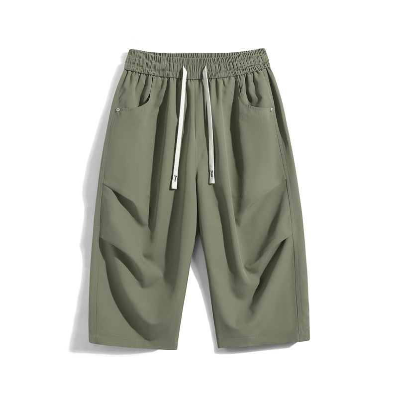 CBS2535-124B 夏季寬鬆冰絲凉感薄款休閒褲七分褲(4色)