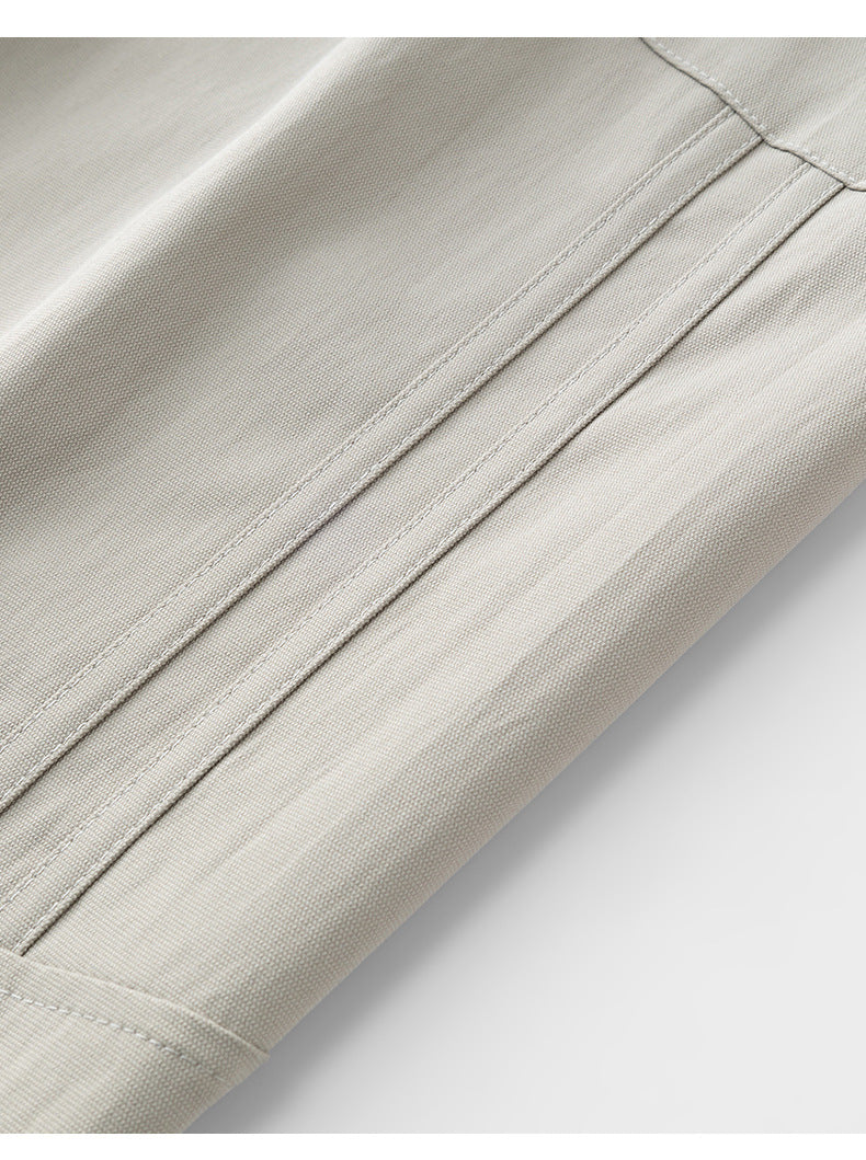 CBA7005-124B 春秋季鉚釘分割拼接束腳褲寬鬆薄款休閒褲(3色)