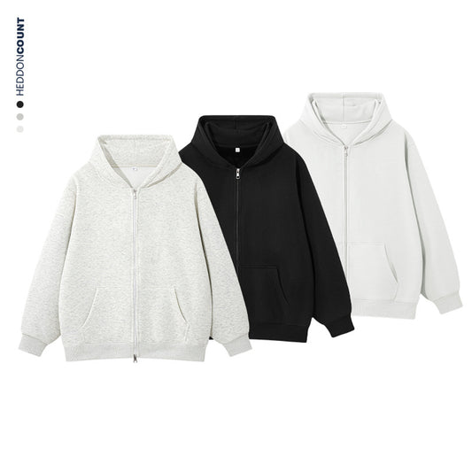 CBC8920-124B 秋季基礎款休閒運動加厚連帽拉鍊外套(3色)