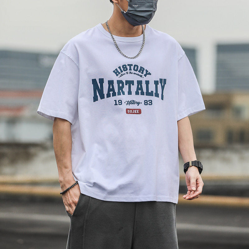 CBE239-96B 國潮T恤純棉200克美式夏季圓領短袖T恤(6色)