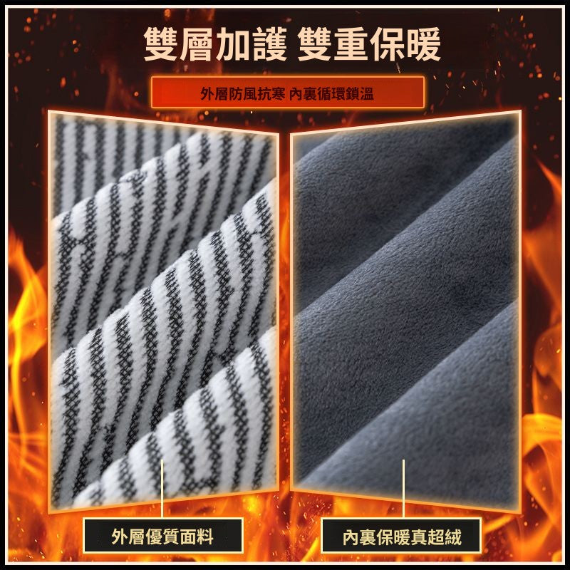 CBAZX2601JR-65B 冬季加絨加厚博澳絨彎刀鬆緊腰直筒休閒褲(3色)