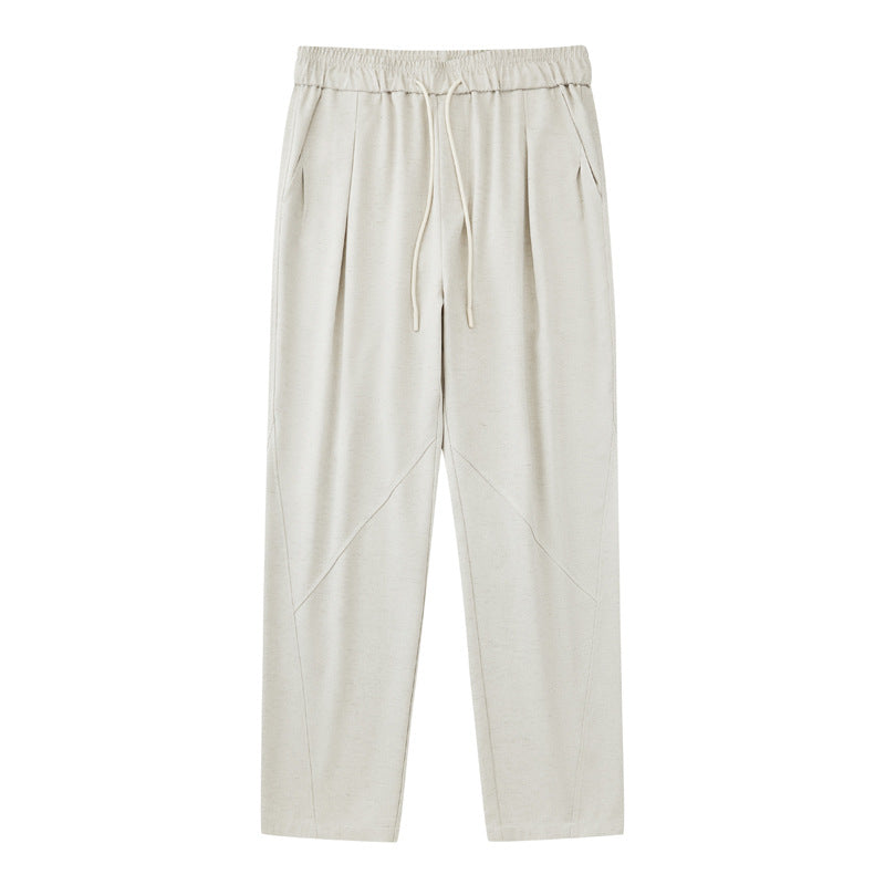 CBA93273-124B 日系390g秋季寬鬆亞麻直筒休閒褲(3色)