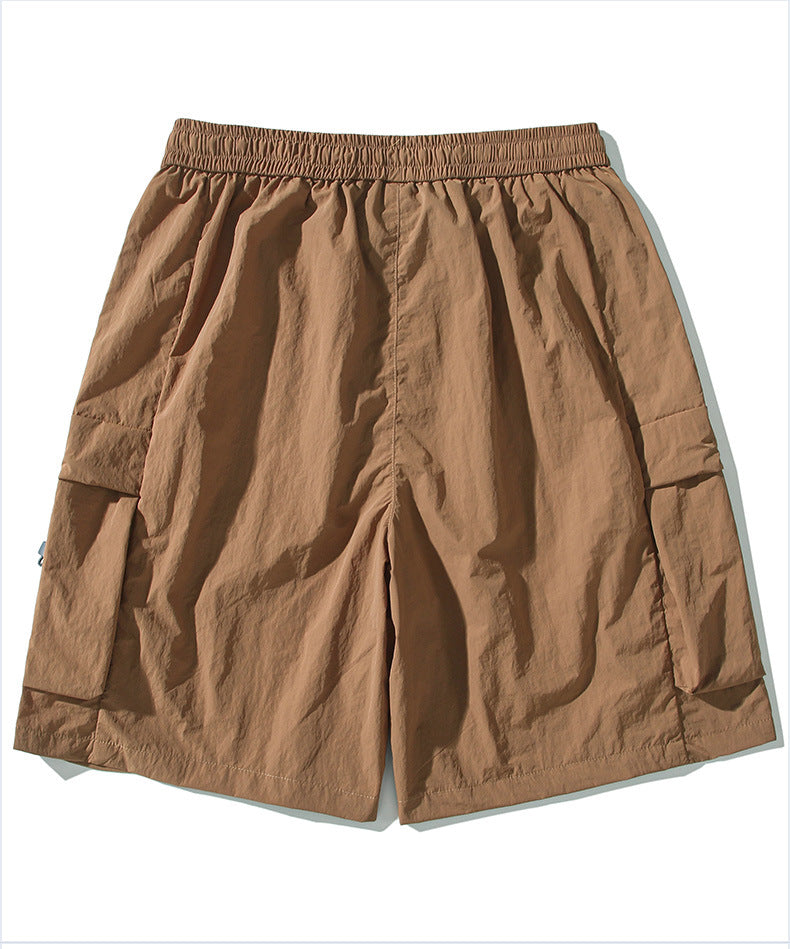 CBS2335-124B 立體口袋工裝速乾夏季寬鬆運動休閒垂感五分褲(3色)