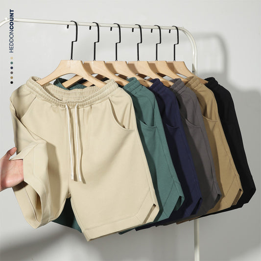 CBS91025-124B 日系260g斜紋棉復古闊腿衛褲寬鬆五分褲(6色)